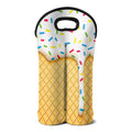 White Ice Cream Melted Print Double Neoprene Wine Tote