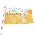 White Ice Cream Melted Print Flag