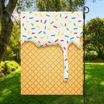 White Ice Cream Melted Print Garden Flag