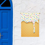 White Ice Cream Melted Print Garden Flag