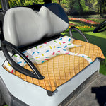 White Ice Cream Melted Print Golf Cart Seat Cover