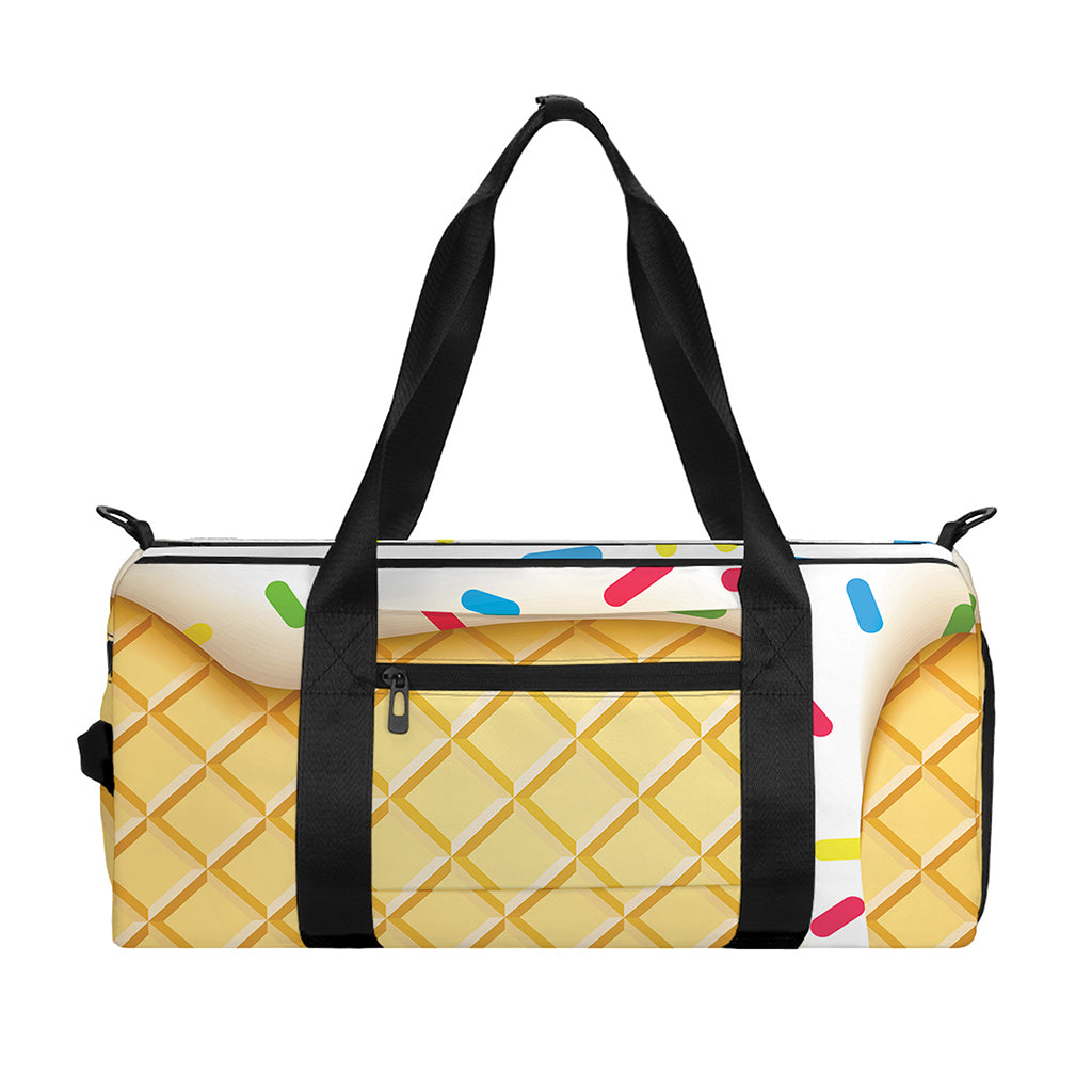 White Ice Cream Melted Print Gym Bag