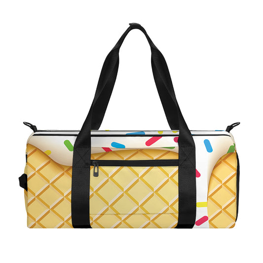 White Ice Cream Melted Print Gym Bag