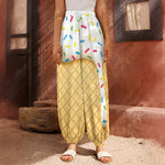 White Ice Cream Melted Print Harem Pants
