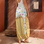 White Ice Cream Melted Print Harem Pants