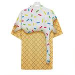 White Ice Cream Melted Print Hawaiian Shirt