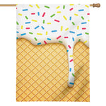 White Ice Cream Melted Print House Flag