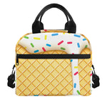 White Ice Cream Melted Print Insulated Lunch Bag