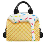White Ice Cream Melted Print Insulated Lunch Bag
