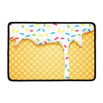 White Ice Cream Melted Print Kitchen Mat