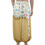White Ice Cream Melted Print Lantern Pants