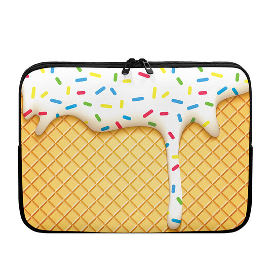 White Ice Cream Melted Print Laptop Sleeve
