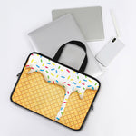White Ice Cream Melted Print Laptop Sleeve With Handle