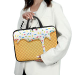 White Ice Cream Melted Print Laptop Sleeve With Handle