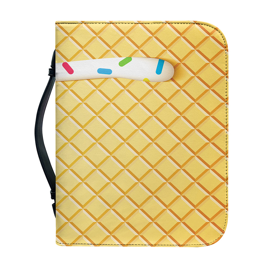 White Ice Cream Melted Print Leather Bible Cover
