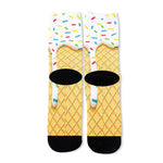 White Ice Cream Melted Print Long Socks