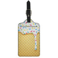 White Ice Cream Melted Print Luggage Tag