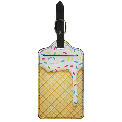 White Ice Cream Melted Print Luggage Tag