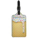 White Ice Cream Melted Print Luggage Tag