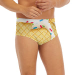 White Ice Cream Melted Print Men's Briefs