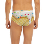 White Ice Cream Melted Print Men's Briefs