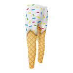White Ice Cream Melted Print Men's Compression Pants