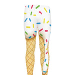 White Ice Cream Melted Print Men's leggings