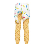 White Ice Cream Melted Print Men's leggings