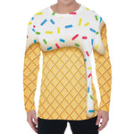 White Ice Cream Melted Print Men's Long Sleeve T-Shirt