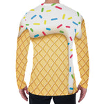 White Ice Cream Melted Print Men's Long Sleeve T-Shirt