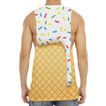 White Ice Cream Melted Print Men's Muscle Tank Top