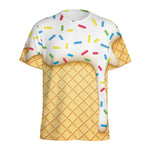 White Ice Cream Melted Print Men's Sports T-Shirt