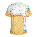 White Ice Cream Melted Print Men's Sports T-Shirt