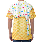 White Ice Cream Melted Print Men's Velvet T-Shirt