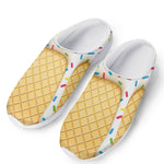 White Ice Cream Melted Print Mesh Casual Shoes