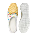 White Ice Cream Melted Print Mesh Casual Shoes