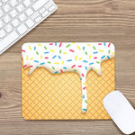 White Ice Cream Melted Print Mouse Pad