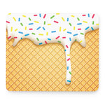 White Ice Cream Melted Print Mouse Pad