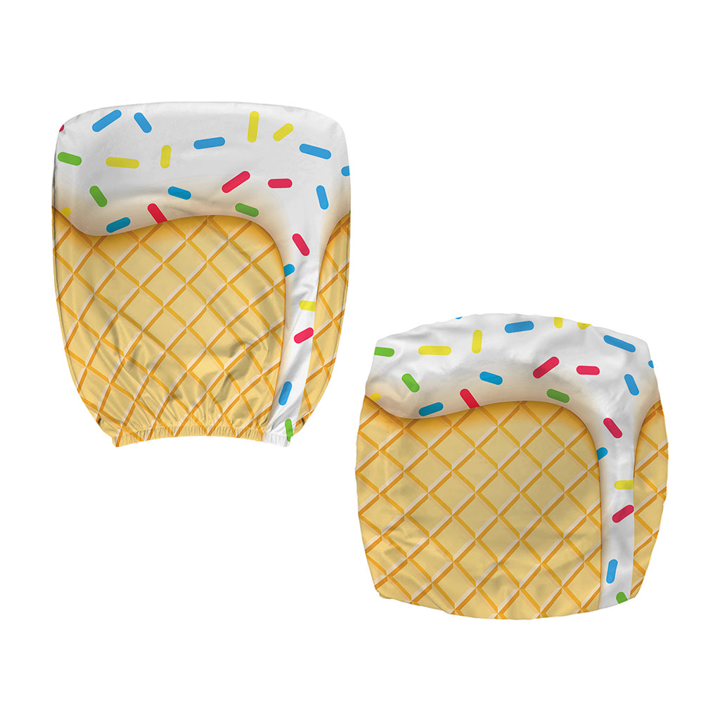 White Ice Cream Melted Print Office Chair Cover