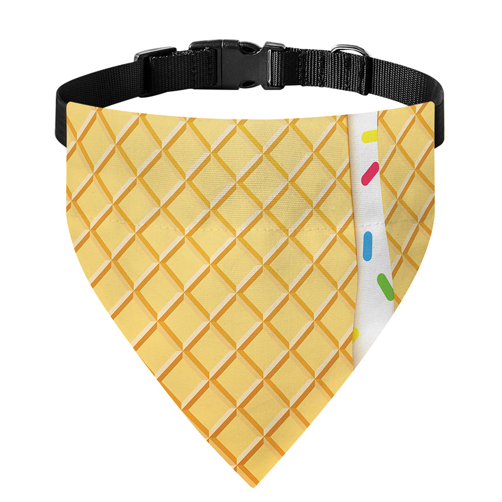 White Ice Cream Melted Print Over The Collar Dog Bandana