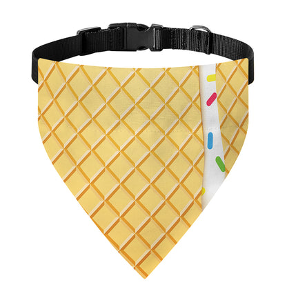 White Ice Cream Melted Print Over The Collar Dog Bandana
