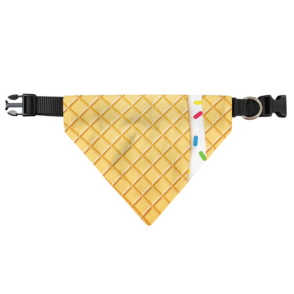 White Ice Cream Melted Print Over The Collar Dog Bandana