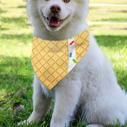 White Ice Cream Melted Print Over The Collar Dog Bandana