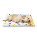 White Ice Cream Melted Print Pet Cooling Mat Cover
