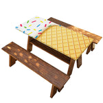 White Ice Cream Melted Print Picnic Table Cover