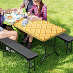 White Ice Cream Melted Print Picnic Table Cover