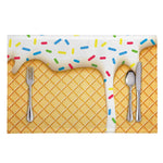 White Ice Cream Melted Print Placemat