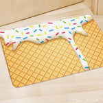 White Ice Cream Melted Print Polyester Doormat
