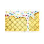 White Ice Cream Melted Print Polyester Flag