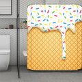 White Ice Cream Melted Print Polyester Shower Curtain